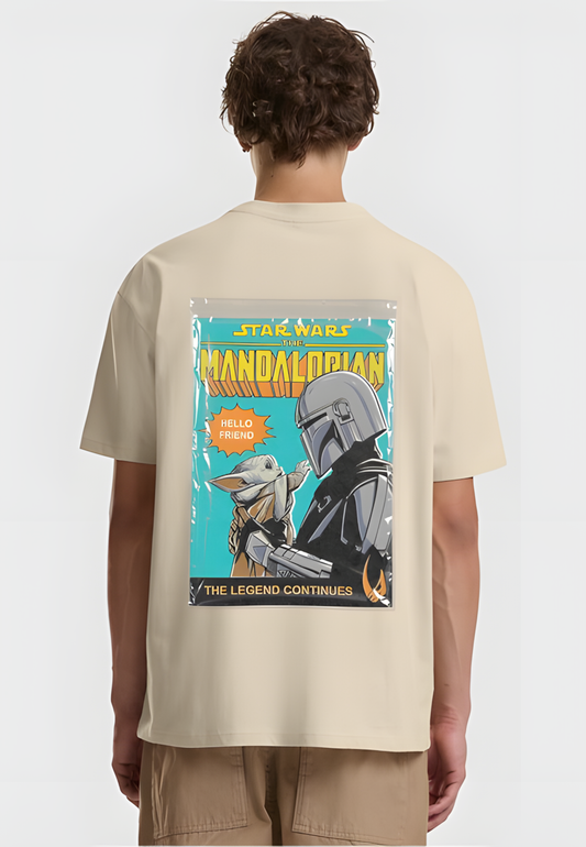 Mister Tee Star Wars T-Shirt - Mandalorian Magazine Cover Whitesand