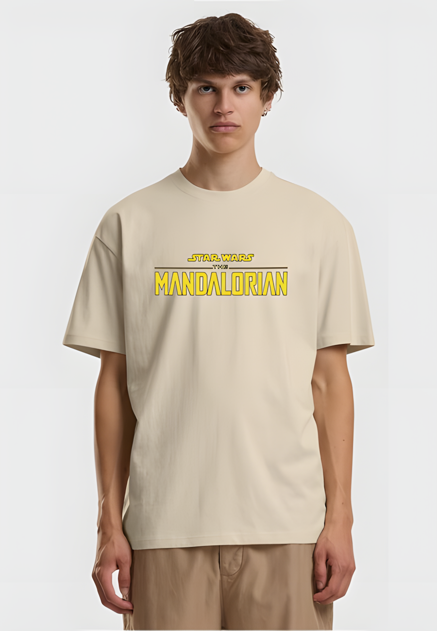 Mister Tee Star Wars T-Shirt - Mandalorian Magazine Cover Whitesand