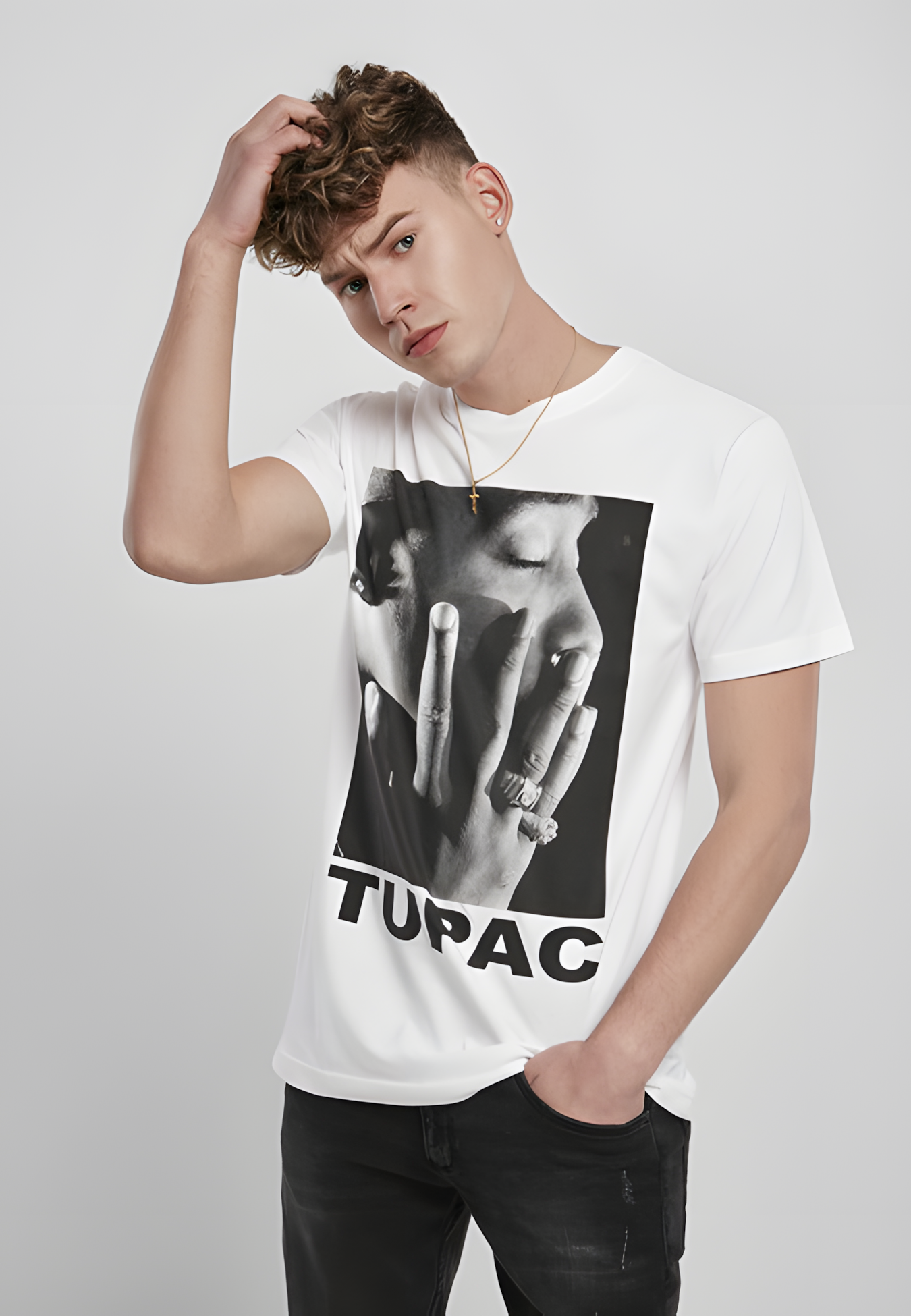Mister Tee Tupac T-Shirt - Profile Tee Weiß