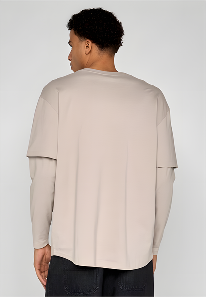 Urban Classics Double Layer LS Tee - Oversized Cloud