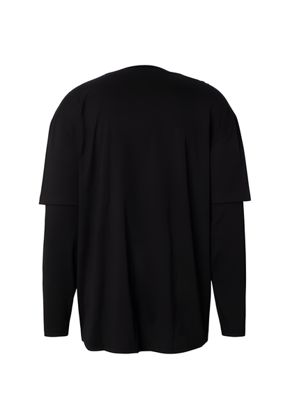 Urban Classics Double Layer LS Tee - Oversized Black/Black
