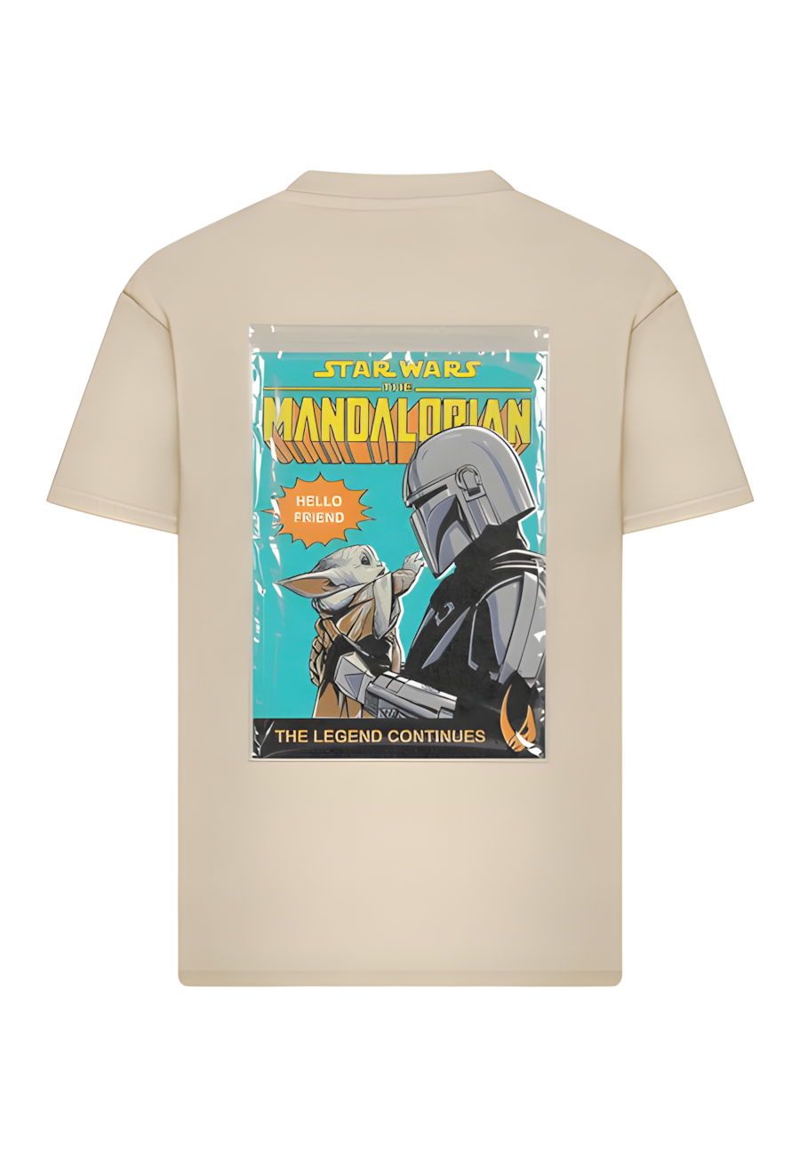 Mister Tee Star Wars T-Shirt - Mandalorian Magazine Cover Whitesand