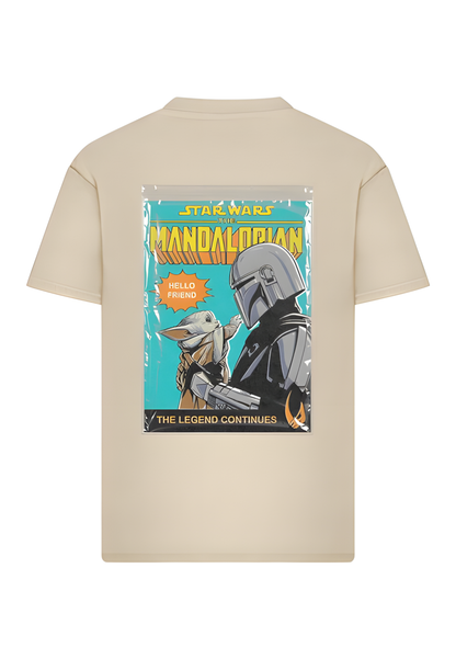 Mister Tee Star Wars T-Shirt - Mandalorian Magazine Cover Whitesand