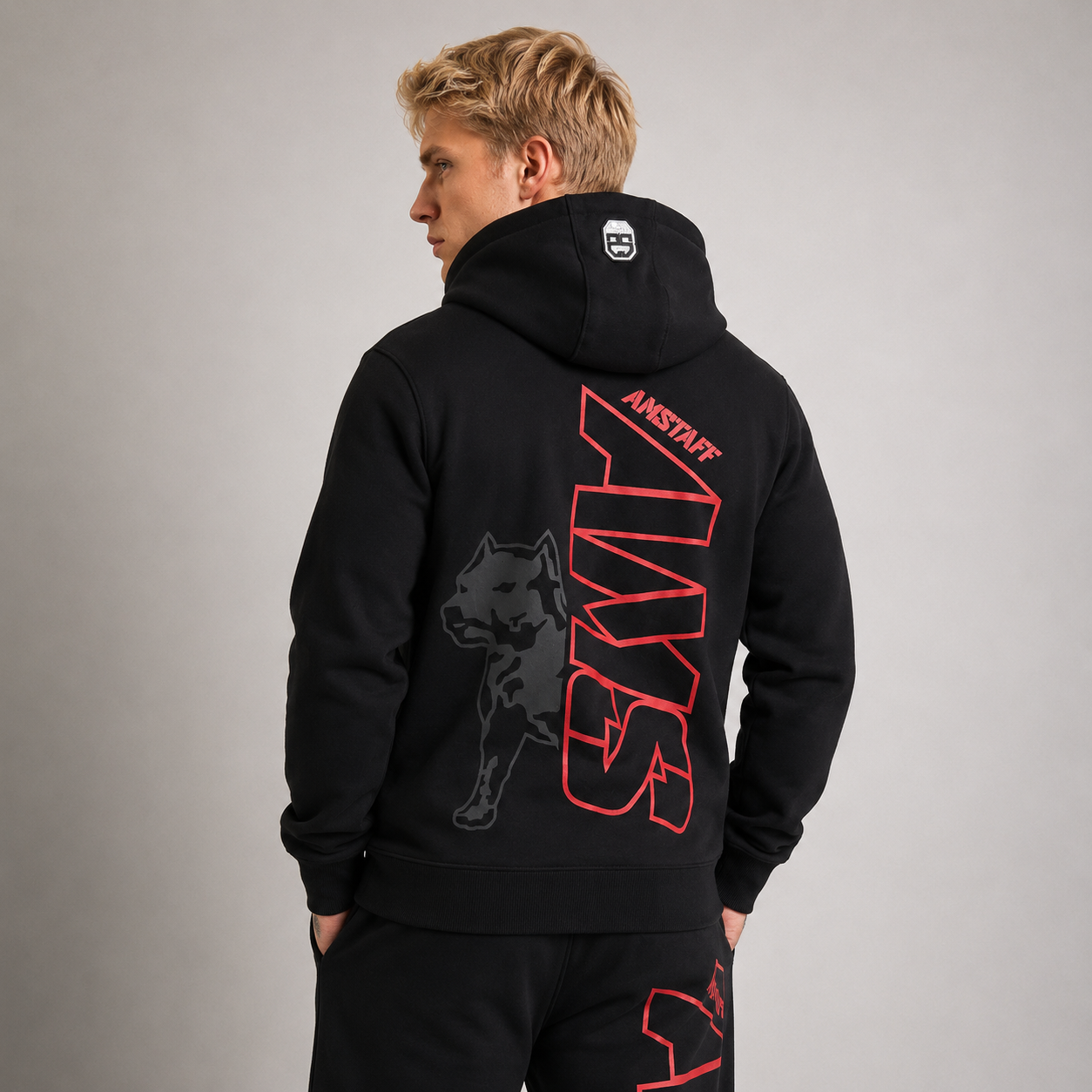 Amstaff Mavor Ziphoodie – Black/Red