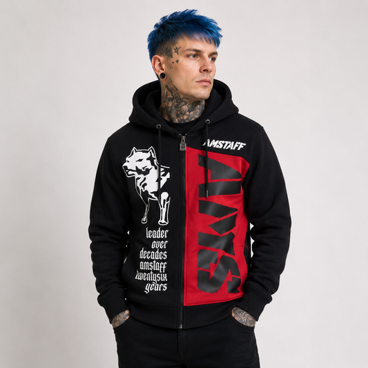 Amstaff Mavor Ziphoodie – Black/Red