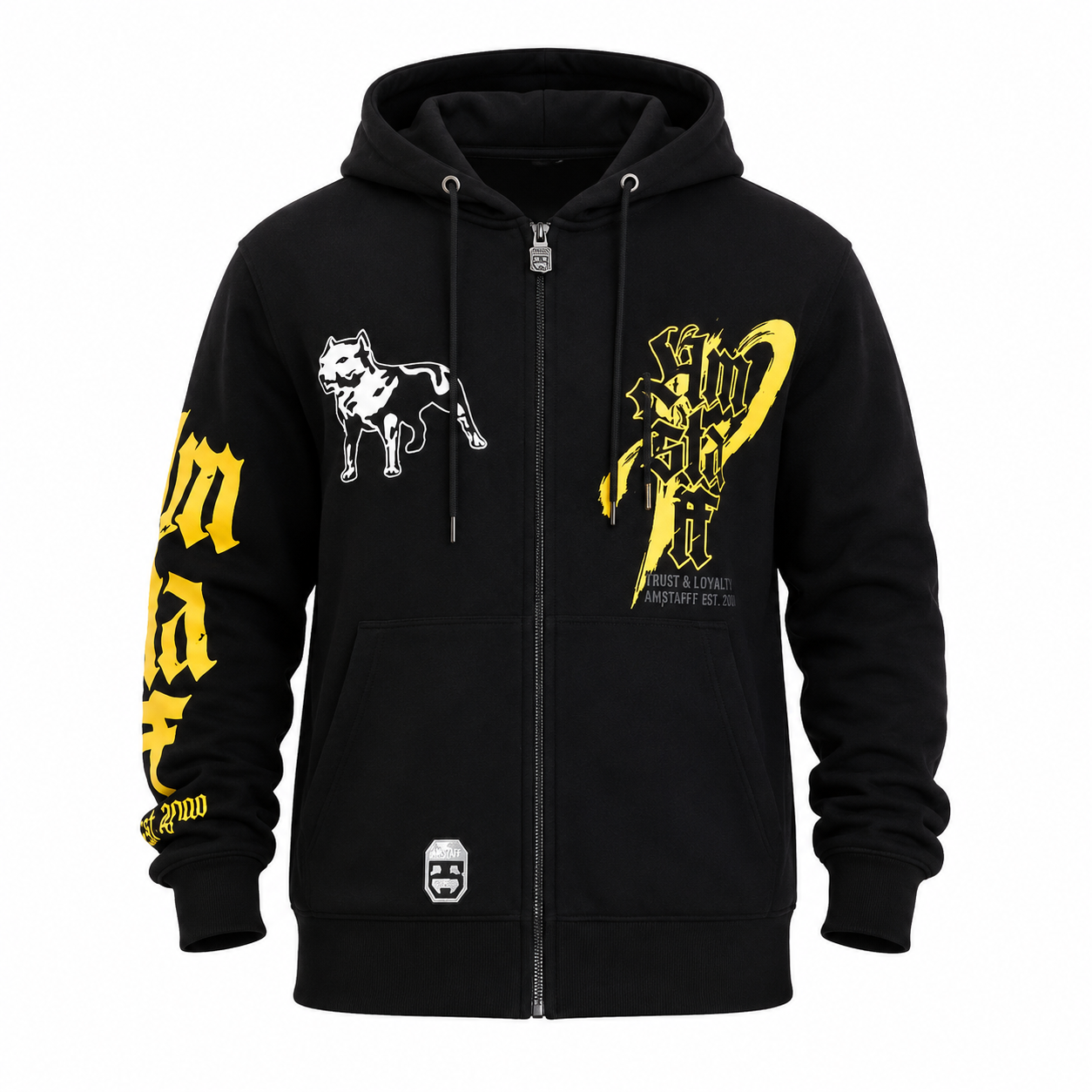 Amstaff Recon Ziphoodie – Black/Yellow