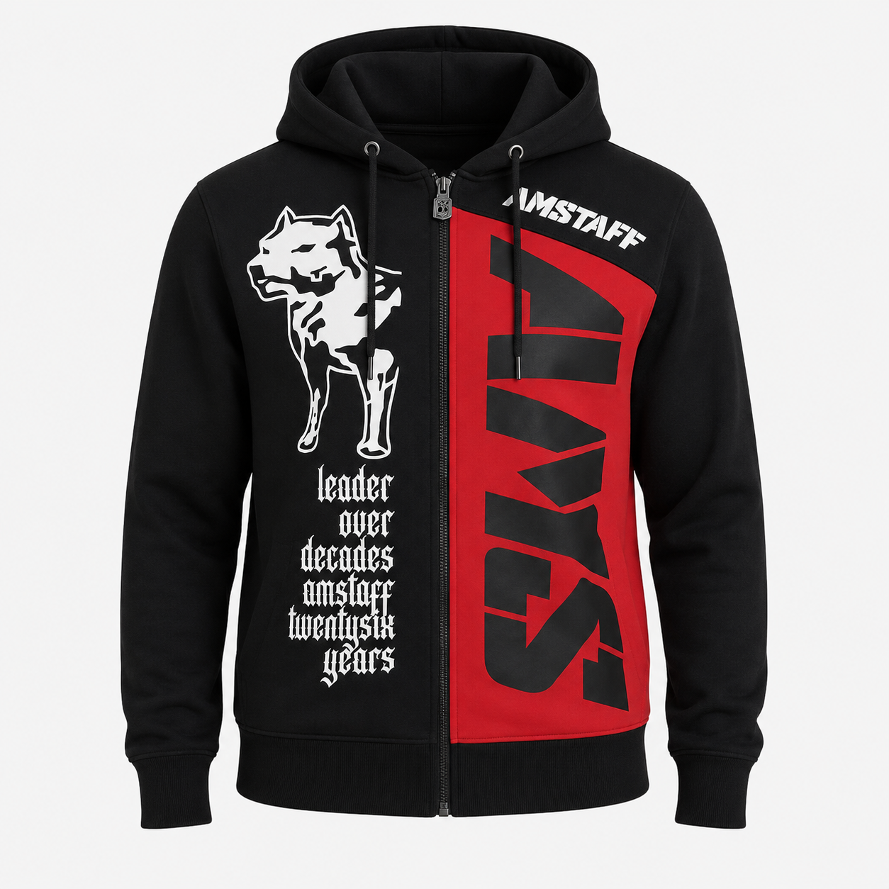 Amstaff Mavor Ziphoodie – Black/Red