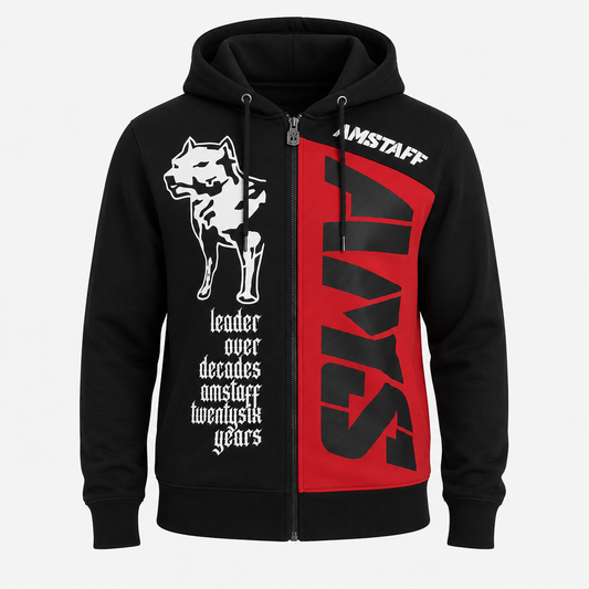 Amstaff Mavor Ziphoodie – Black/Red