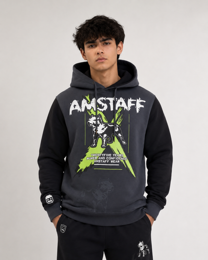 Amstaff Sector Hoodie – Grey/Black