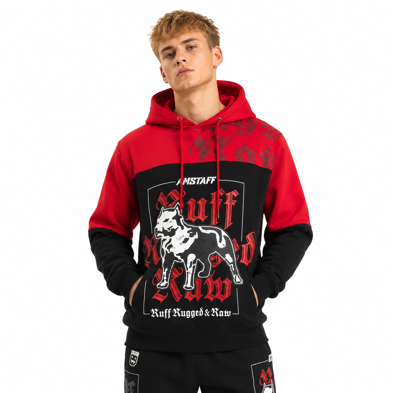 Amstaff Zane Hoodie – Red/Black
