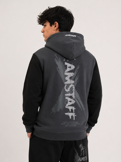 Amstaff Sector Hoodie – Grey/Black