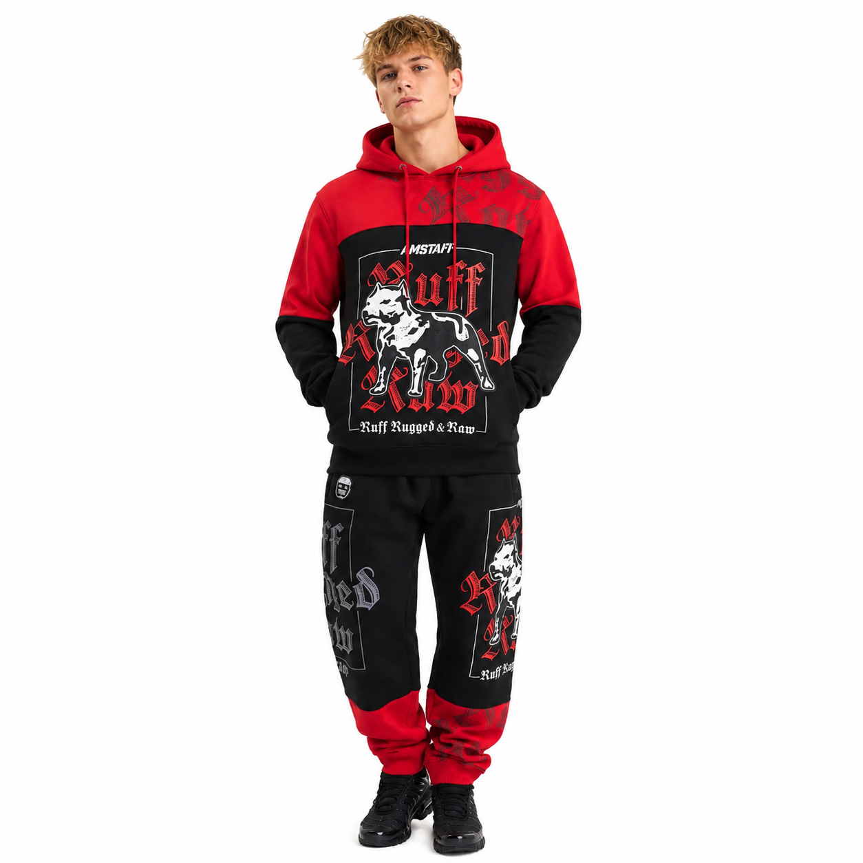 Amstaff Zane Hoodie – Red/Black