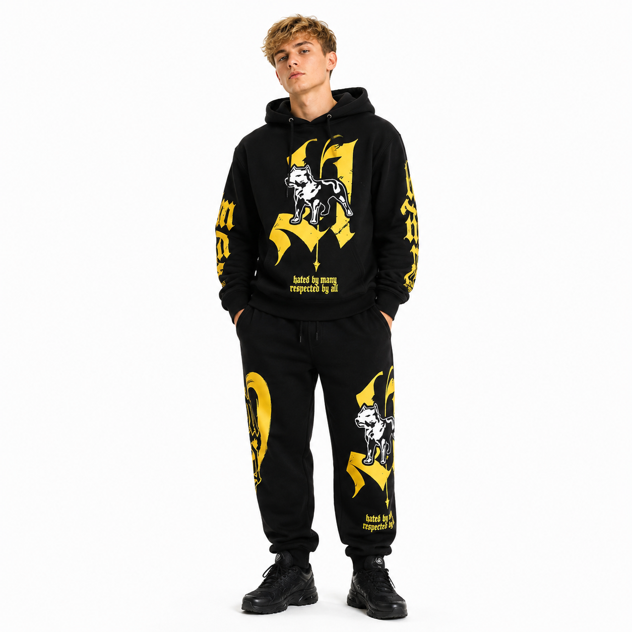 Amstaff Recon Ziphoodie – Black/Yellow