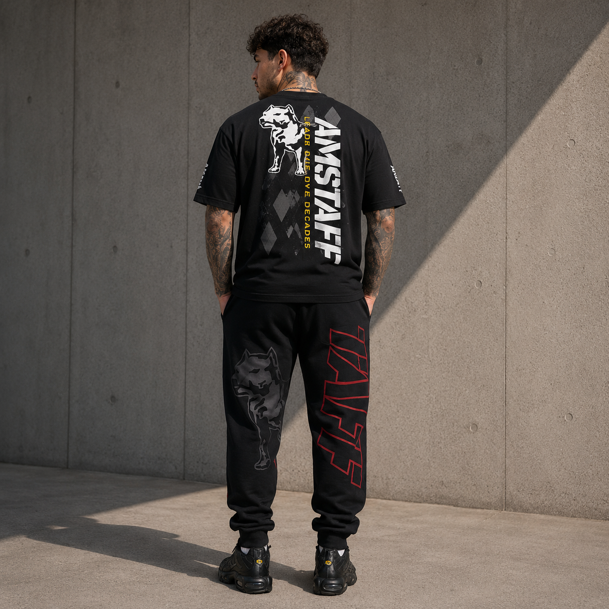 Amstaff Mavor Sweatpants – Black/Red