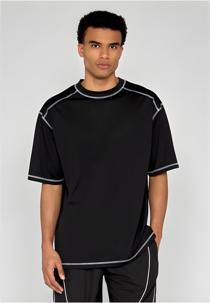 Urban Classics Mesh Tee - Performance Oversized Schwarz